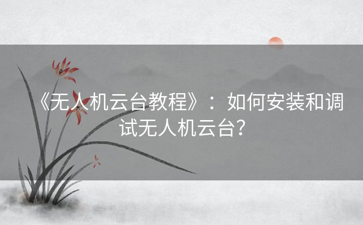 《无人机云台教程》：如何安装和调试无人机云台？