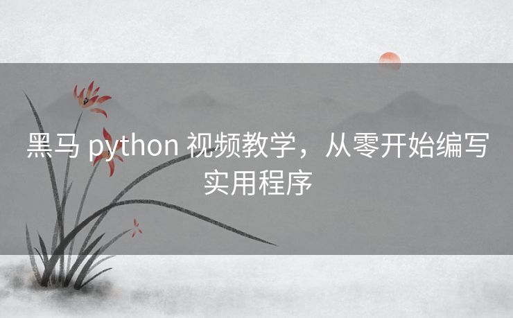 黑马 python 视频教学，从零开始编写实用程序