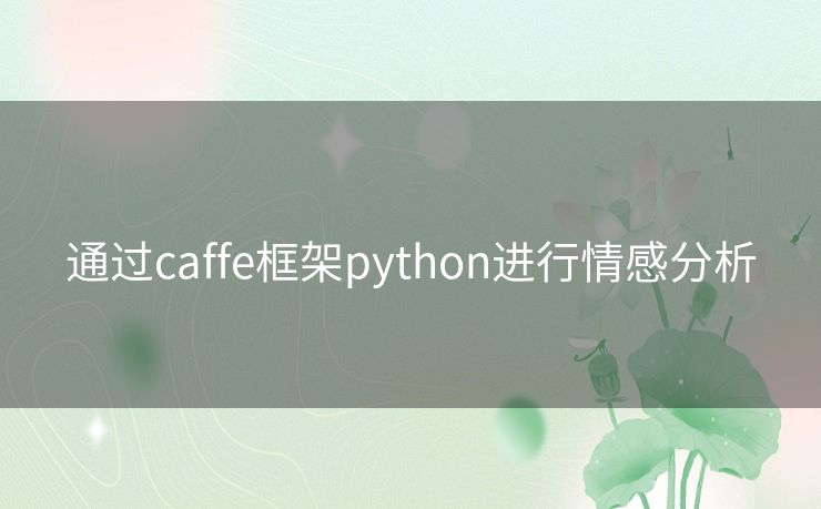 通过caffe框架python进行情感分析