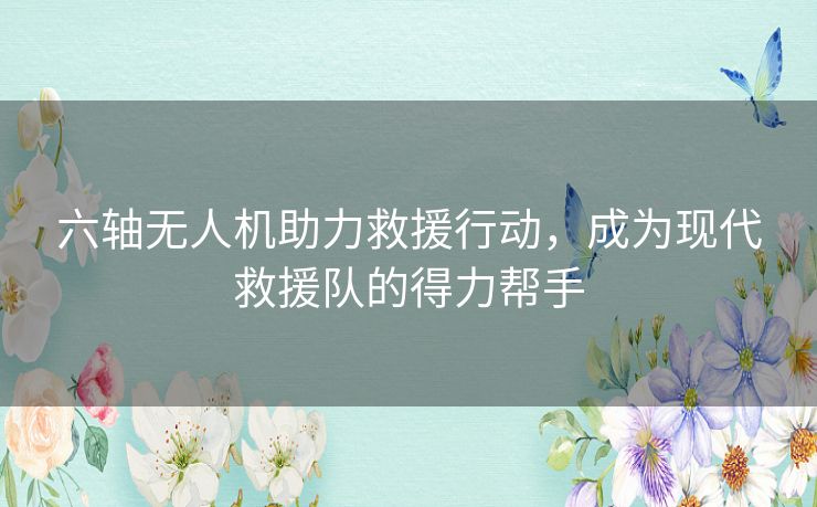 六轴无人机助力救援行动，成为现代救援队的得力帮手