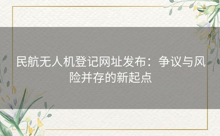 民航无人机登记网址发布：争议与风险并存的新起点